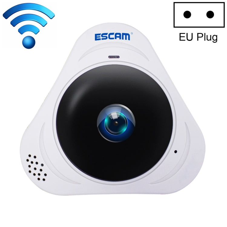 ESCAM Q8 960P 360 องศาเลนส์ Fisheye 1.3MP WiFi กล้อง IP, รองรับการตรวจจับการเคลื่อนไหว / Night Vision, ระยะ IR: 5-10m, ปลั๊ก AU, Q8 US Plug, Q8  AU Plug, Q8 EU Plug, Q8 UK Plug