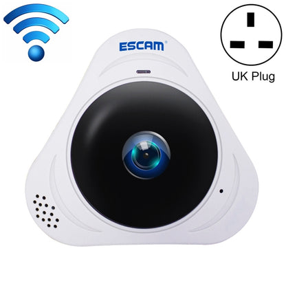 ESCAM Q8 960P 360 องศาเลนส์ Fisheye 1.3MP WiFi กล้อง IP, รองรับการตรวจจับการเคลื่อนไหว / Night Vision, ระยะ IR: 5-10m, ปลั๊ก AU, Q8 US Plug, Q8  AU Plug, Q8 EU Plug, Q8 UK Plug