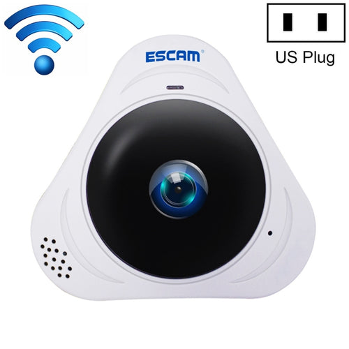 ESCAM Q8 960P 360 องศาเลนส์ Fisheye 1.3MP WiFi กล้อง IP, รองรับการตรวจจับการเคลื่อนไหว / Night Vision, ระยะ IR: 5-10m, ปลั๊ก AU, Q8 US Plug, Q8  AU Plug, Q8 EU Plug, Q8 UK Plug