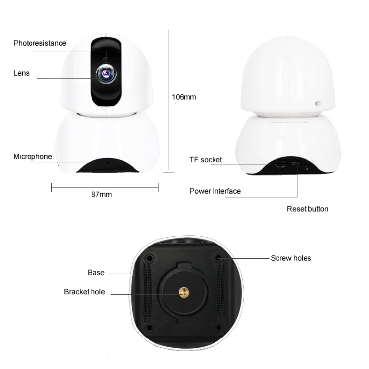 163Eye X3-UJ36 กล้องวิดีโอ HD เครือข่าย P2P หมุนได้อัจฉริยะ, X3-UJ36