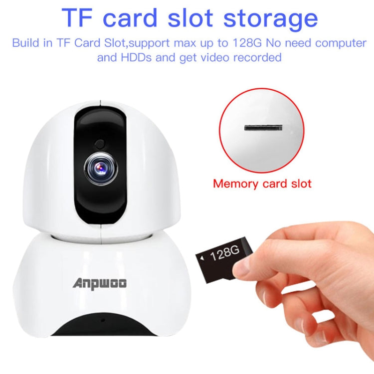 Anpwoo-YT003 2.0 Mega 3.6 มม. เลนส์มุมกว้าง 1080P กล้องสมาร์ท WIFI Monitor, รองรับ Night Vision และที่เก็บข้อมูลการขยายการ์ด TF, ปลั๊ก EU, YT003