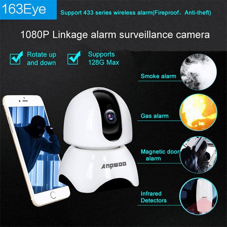 Anpwoo-YT003 2.0 Mega 3.6 มม. เลนส์มุมกว้าง 1080P กล้องสมาร์ท WIFI Monitor, รองรับ Night Vision และที่เก็บข้อมูลการขยายการ์ด TF, ปลั๊ก EU, YT003