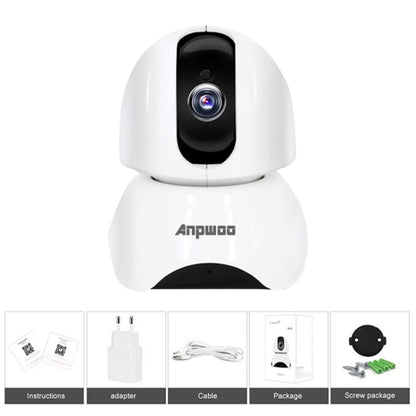 Anpwoo-YT003 2.0 Mega 3.6 มม. เลนส์มุมกว้าง 1080P กล้องสมาร์ท WIFI Monitor, รองรับ Night Vision และที่เก็บข้อมูลการขยายการ์ด TF, ปลั๊ก EU, YT003