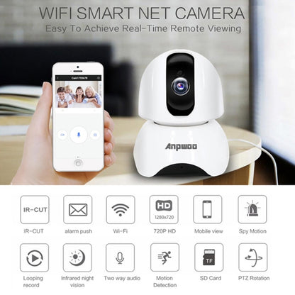 Anpwoo-YT003 2.0 Mega 3.6 มม. เลนส์มุมกว้าง 1080P กล้องสมาร์ท WIFI Monitor, รองรับ Night Vision และที่เก็บข้อมูลการขยายการ์ด TF, ปลั๊ก EU, YT003