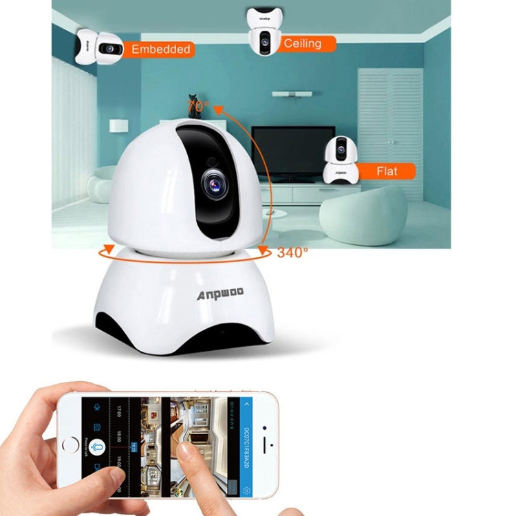 Anpwoo-YT003 2.0 Mega 3.6 มม. เลนส์มุมกว้าง 1080P กล้องสมาร์ท WIFI Monitor, รองรับ Night Vision และที่เก็บข้อมูลการขยายการ์ด TF, ปลั๊ก EU, YT003