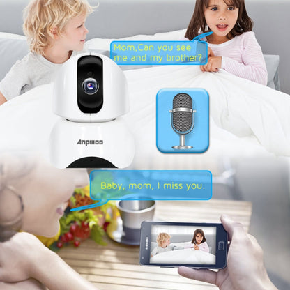 Anpwoo-YT003 2.0 Mega 3.6 มม. เลนส์มุมกว้าง 1080P กล้องสมาร์ท WIFI Monitor, รองรับ Night Vision และที่เก็บข้อมูลการขยายการ์ด TF, ปลั๊ก EU, YT003