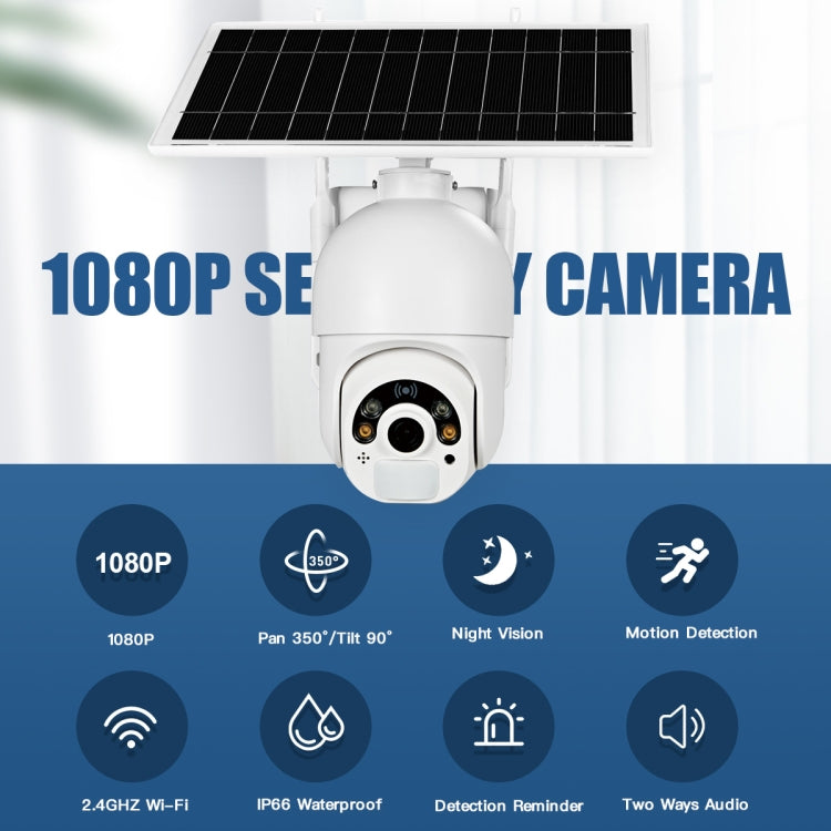 T22 1080P Full HD พลังงานแสงอาทิตย์ 4G เครือข่ายกล้องเวอร์ชัน EU, รองรับสัญญาณเตือน PIR, Night Vision, เสียงสองทาง, การ์ด TF, 4G (EU Version), 4G (US Version)