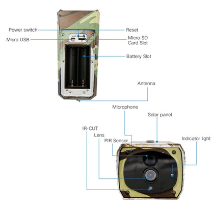 VESAFE VS-Y4 รูปแบบใบเมเปิ้ล 1080P HD แบตเตอรี่กล้อง IP พลังงานแสงอาทิตย์ WiFi รองรับการตรวจจับการเคลื่อนไหว PIR และอินฟราเรด Night Vision และการ์ด TF (สูงสุด 64GB), VS-Y4 Maple Leaf