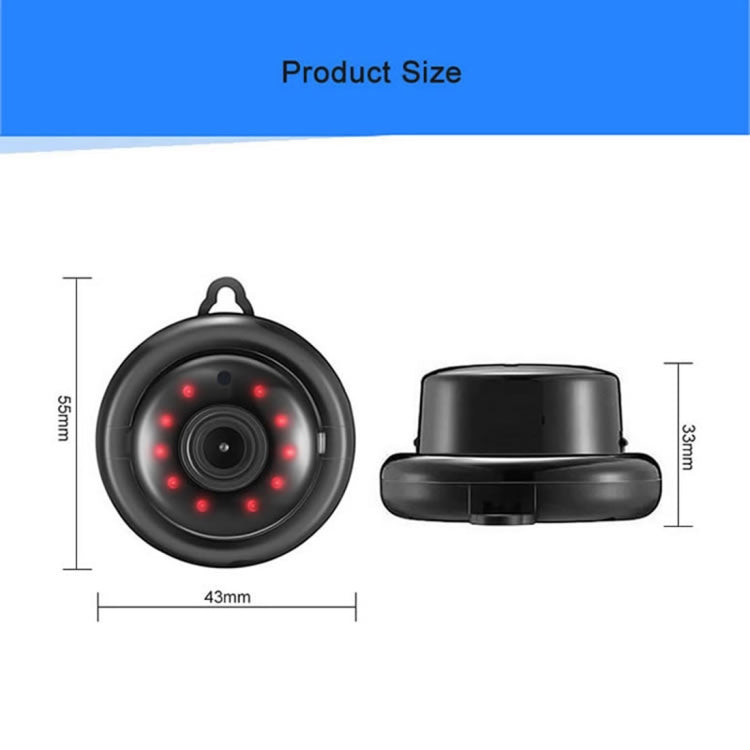 Anpwoo MN001 3518Ev200 กล้อง IP Mini HD WiFi 1.0 MP พร้อมไฟ LED อินฟราเรด 6 ชิ้นรองรับการตรวจจับการเคลื่อนไหวและการมองเห็นตอนกลางคืนและการ์ด TF (สูงสุด 64GB), MN001