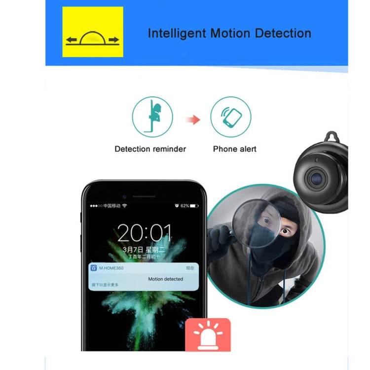 Anpwoo MN001 3518Ev200 กล้อง IP Mini HD WiFi 1.0 MP พร้อมไฟ LED อินฟราเรด 6 ชิ้นรองรับการตรวจจับการเคลื่อนไหวและการมองเห็นตอนกลางคืนและการ์ด TF (สูงสุด 64GB), MN001