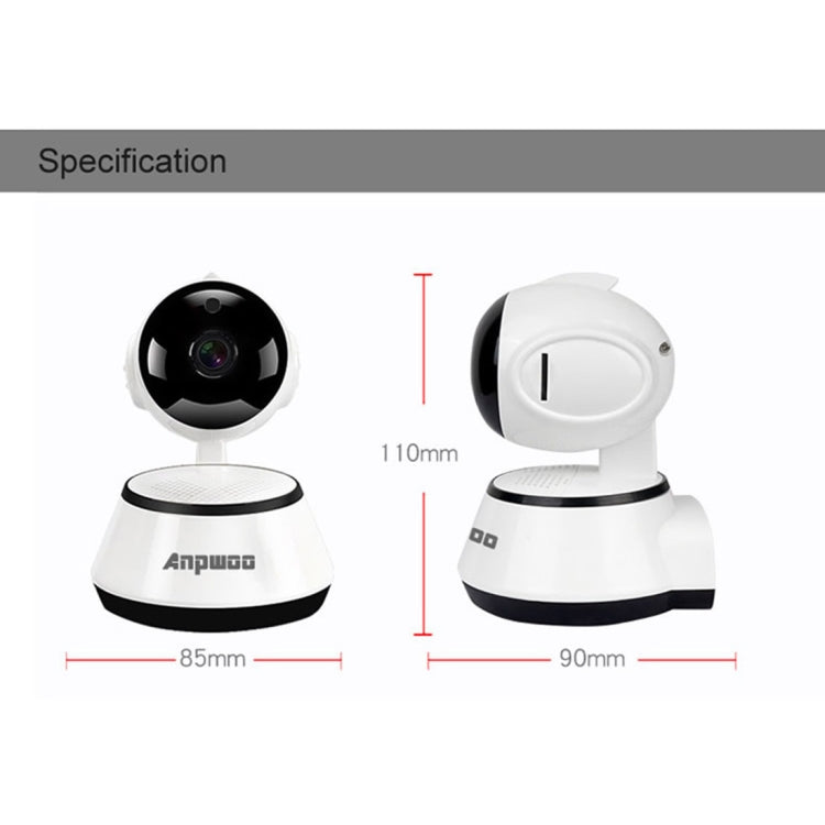 กล้อง IP Anpwoo YT001 720P HD WiFi พร้อมไฟ LED อินฟราเรด 6 ชิ้นรองรับการตรวจจับการเคลื่อนไหวและการมองเห็นตอนกลางคืนและการ์ด TF (สูงสุด 64GB), YT001