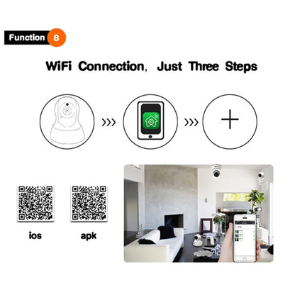 Anpwoo YT002 กล้อง IP Ingenic T10 720P HD WiFi พร้อมไฟ LED อินฟราเรด 11 ชิ้นรองรับการตรวจจับการเคลื่อนไหวและการมองเห็นตอนกลางคืนและการ์ด TF (สูงสุด 64GB), YT002