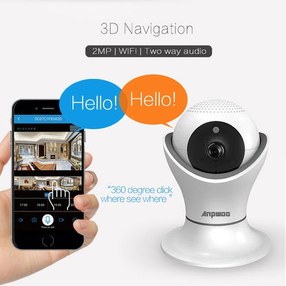 Anpwoo Hercules กล้อง IP GM8135+SC2145 1080P HD WiFi รองรับการตรวจจับการเคลื่อนไหวและการมองเห็นกลางคืนแบบอินฟราเรดและการ์ด TF (สูงสุด 128GB), Hercules
