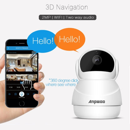 Anpwoo Warrior GM8135+SC2145 กล้อง IP HD 1080P HD WiFi รองรับการตรวจจับการเคลื่อนไหวและการมองเห็นกลางคืนแบบอินฟราเรดและการ์ด TF (สูงสุด 128GB), Warrior