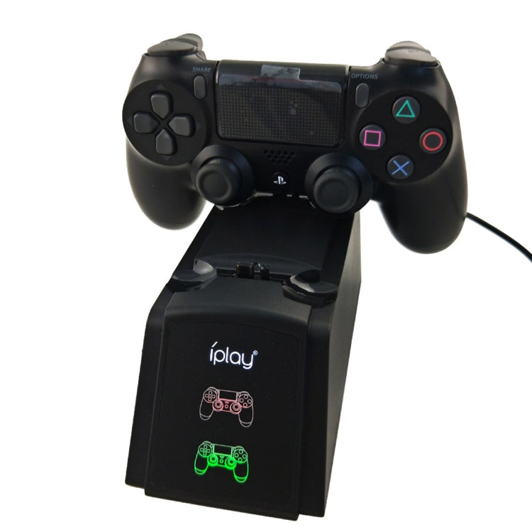 Iplay Dual Port แท่นชาร์จแท่นวาง/แท่นชาร์จคอนโทรลเลอร์สำหรับ Sony Playstation 4 PS4 & Slim PS4 Pro พร้อมจอแสดงผล LED แสดงสถานะหน้าจอ, HBP-119