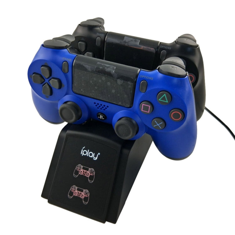 Iplay Dual Port แท่นชาร์จแท่นวาง/แท่นชาร์จคอนโทรลเลอร์สำหรับ Sony Playstation 4 PS4 & Slim PS4 Pro พร้อมจอแสดงผล LED แสดงสถานะหน้าจอ, HBP-119