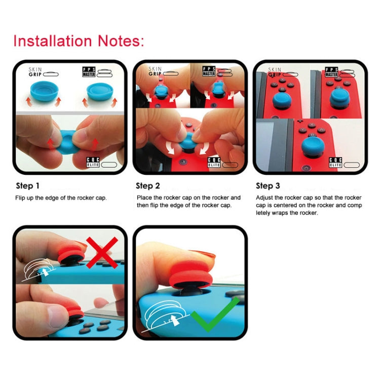 ฝาครอบปุ่มฝาครอบเกมแพดซ้าย + ขวาสำหรับสวิตช์, For Switch(Black), For Switch(Blue + Magenta), For Switch(Red)