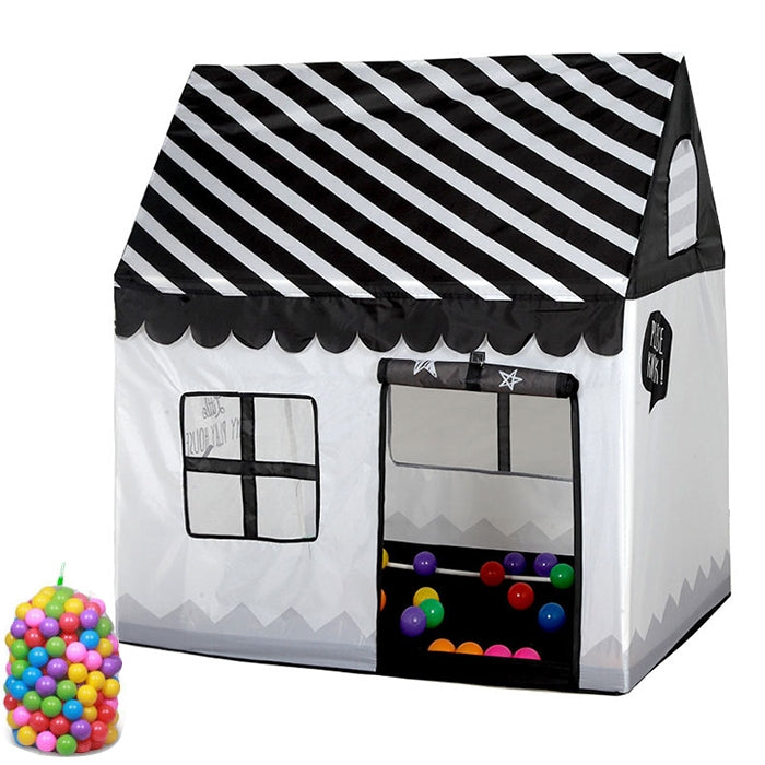 เด็กในครัวเรือนพิมพ์เล่นเต็นท์บ้านเกมขนาดเล็กพร้อมลูกบอลทะเล 50 ลูก, with 50 Ocean Balls (Black White), with 50 Ocean Balls (Pink), with 50 Ocean Balls (Green), with 50 Ocean Balls (Light Pink)