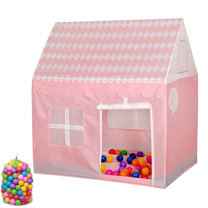 เด็กในครัวเรือนพิมพ์เล่นเต็นท์บ้านเกมขนาดเล็กพร้อมลูกบอลทะเล 50 ลูก, with 50 Ocean Balls (Black White), with 50 Ocean Balls (Pink), with 50 Ocean Balls (Green), with 50 Ocean Balls (Light Pink)