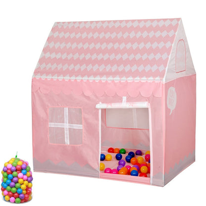 เด็กในครัวเรือนพิมพ์เล่นเต็นท์บ้านเกมขนาดเล็กพร้อมลูกบอลทะเล 50 ลูก, with 50 Ocean Balls (Black White), with 50 Ocean Balls (Pink), with 50 Ocean Balls (Green), with 50 Ocean Balls (Light Pink)