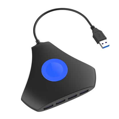KJH P5-015 4 in 1 Hub Converter USB 3.0 Blue Light ขยายอะแดปเตอร์ Splitter Charger Connector Splitter สำหรับ PS5 /Xbox Series X, KJH P5-015