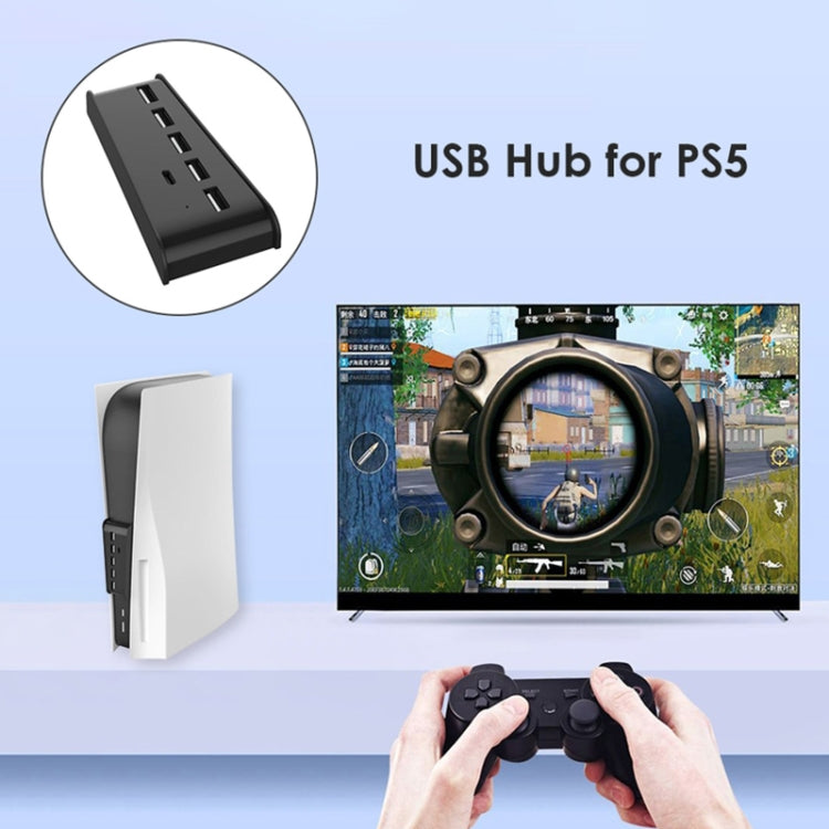 KJH P5-008 6 in 1 USB Splitter Expander Hub Adapter สำหรับ PS5, KJH P5-008