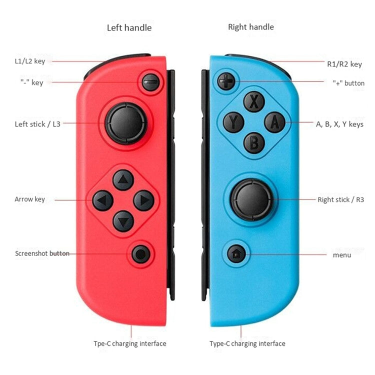 ตัวควบคุมเกมเกมแพด Joypad ไร้สาย Bluetooth ซ้ายและขวาสำหรับสวิตช์, For Nintendo Switch