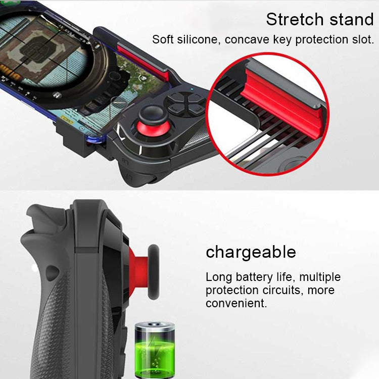 MOCUTE-059 Bluetooth 4.0 เกมแพด Bluetooth มือซ้ายสองโหมดสำหรับโทรศัพท์ขนาด 6.5-7.2 นิ้วรองรับการเชื่อมต่อ Android / IOS โดยตรงและการเล่นโดยตรง