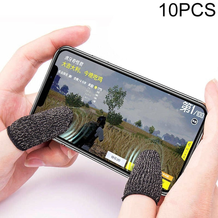 10 ชิ้นไนล่อน + ไฟเบอร์นำไฟฟ้าลื่นเหงื่อหลักฐานเกมโทรศัพท์มือถือหน้าจอสัมผัสนิ้วปกสำหรับนิ้วหัวแม่มือ / นิ้วชี้