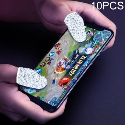 10 ชิ้นไนล่อน + ไฟเบอร์นำไฟฟ้าลื่นเหงื่อหลักฐานเกมโทรศัพท์มือถือหน้าจอสัมผัสนิ้วปกสำหรับนิ้วหัวแม่มือ / นิ้วชี้
