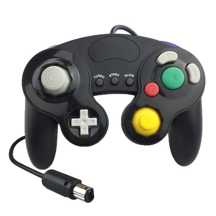 ตัวควบคุมเกมแบบใช้สายแถบตกแต่งสามจุดสำหรับ Nintendo NGC, For Nintendo NGC(Black)