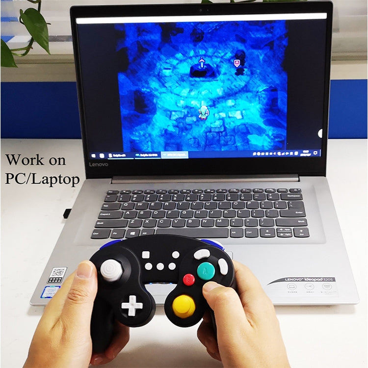 ตัวควบคุมเกมแบบใช้สายแถบตกแต่งสามจุดสำหรับ Nintendo NGC, For Nintendo NGC(Black)