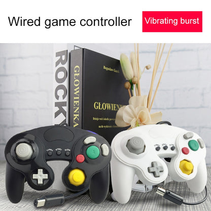 ตัวควบคุมเกมแบบใช้สายแถบตกแต่งสามจุดสำหรับ Nintendo NGC, For Nintendo NGC(Black)