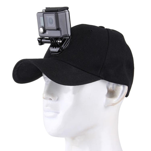 หมวกเบสบอล Topi หมวกกันแดดกลางแจ้งพร้อมที่วางขาตั้งกล้องสำหรับ GoPro & SJCAM และ Xiaomi Xiaoyi Sport Action Camera