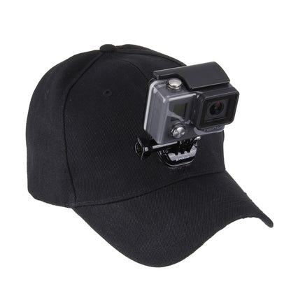 หมวกเบสบอล Topi หมวกกันแดดกลางแจ้งพร้อมที่วางขาตั้งกล้องสำหรับ GoPro & SJCAM และ Xiaomi Xiaoyi Sport Action Camera