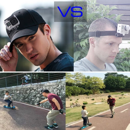 หมวกเบสบอล Topi หมวกกันแดดกลางแจ้งพร้อมที่วางขาตั้งกล้องสำหรับ GoPro & SJCAM และ Xiaomi Xiaoyi Sport Action Camera