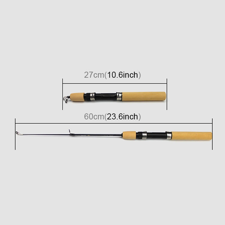 27ซม.แบบพกพาน้ำแข็งตกปลาRodกุ้งRod Lure Rodอุปกรณ์ตกปลา,ขยายความยาว: 60 ซม, 27cm