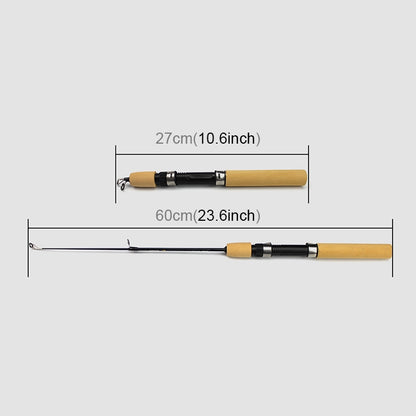 27ซม.แบบพกพาน้ำแข็งตกปลาRodกุ้งRod Lure Rodอุปกรณ์ตกปลา,ขยายความยาว: 60 ซม, 27cm