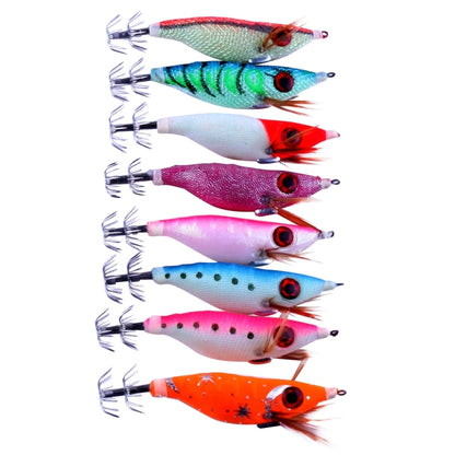 HENGJIA HENG JIA SJ011 8 ชิ้น 10cm Noctilucent พลาสติก Hard Baits ปลาหมึกเหยื่อตกปลาชุดเหยื่อตกปลาเหยื่อ, การจัดส่งสีสุ่ม