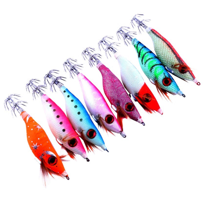 HENGJIA HENG JIA SJ011 8 ชิ้น 10cm Noctilucent พลาสติก Hard Baits ปลาหมึกเหยื่อตกปลาชุดเหยื่อตกปลาเหยื่อ, การจัดส่งสีสุ่ม