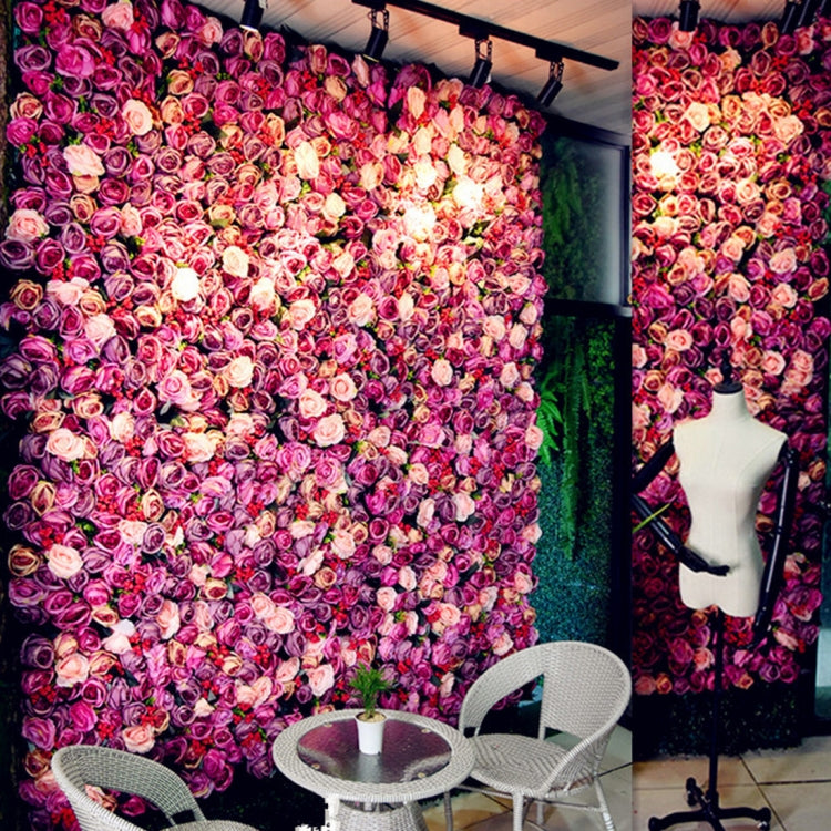 ดอกกุหลาบบานดอกโบตั๋นไฮเดรนเยียประดิษฐ์ดอกไม้เข้ารหัส DIY งานแต่งงานกำแพงตกแต่งภาพพื้นหลัง, ขนาด: 60 ซม. x 40 ซม., 60x40cm(Champagne)