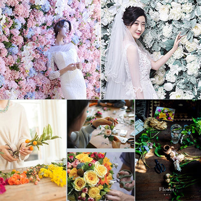 ดอกกุหลาบบานดอกโบตั๋นไฮเดรนเยียประดิษฐ์ดอกไม้เข้ารหัส DIY งานแต่งงานกำแพงตกแต่งภาพพื้นหลัง, ขนาด: 60 ซม. x 40 ซม., 60x40cm(Champagne)