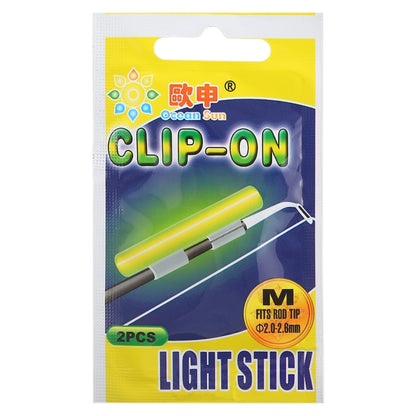 10 แพ็ค OCEAN SUN Clip-On Luminous Float Night Fishing Light Stick, M, เหมาะกับปลายก้าน 2.0-2.6 มม., Clip-On, M