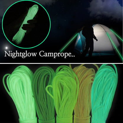 20 ม. 9-Core ไนลอน + โพลีเอสเตอร์ Full-light Outdoor Camping เต็นท์กู้ภัยแถมเชือกปีนเขาเรืองแสง, 20m Pink, 20m Green, 20m White, 20m Yellow