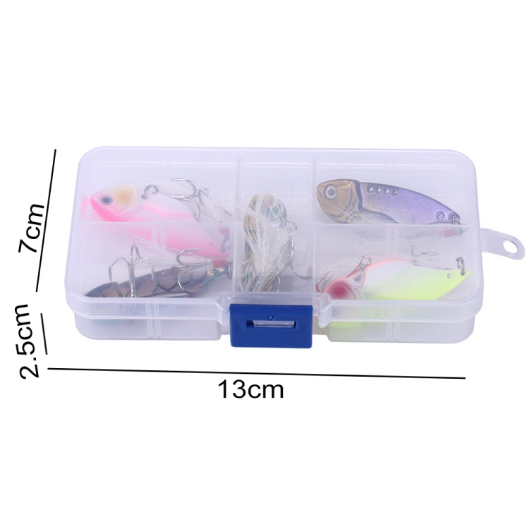 HENGJIA 5 ชิ้น 5.5cm / 11g Luya Metal VIB ประมง เหยื่อล่อ Bionic ชุด พร้อมกล่องพลาสติก, Box018