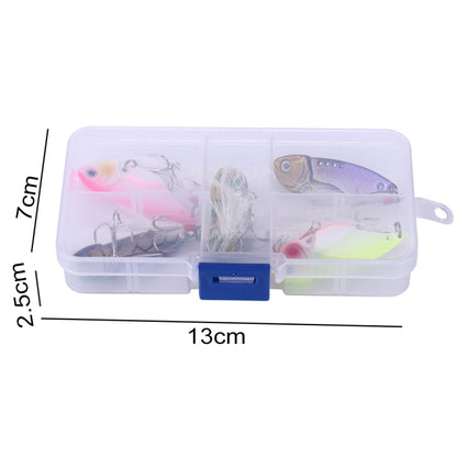 HENGJIA 5 ชิ้น 5.5cm / 11g Luya Metal VIB ประมง เหยื่อล่อ Bionic ชุด พร้อมกล่องพลาสติก, Box018