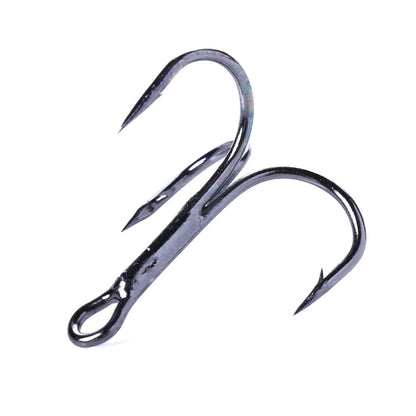 HENGJIA 20 PCS Classic Black High Carbon Steel ประมง ตะขอแหลมสามขากรรไกร, 10# FH022
