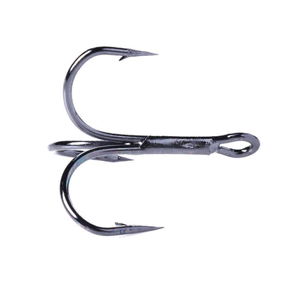 HENGJIA 20 PCS Classic Black High Carbon Steel ประมง ตะขอแหลมสามขากรรไกร, 10# FH022