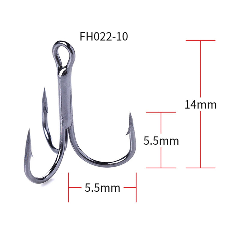 HENGJIA 20 PCS Classic Black High Carbon Steel ประมง ตะขอแหลมสามขากรรไกร, 10# FH022