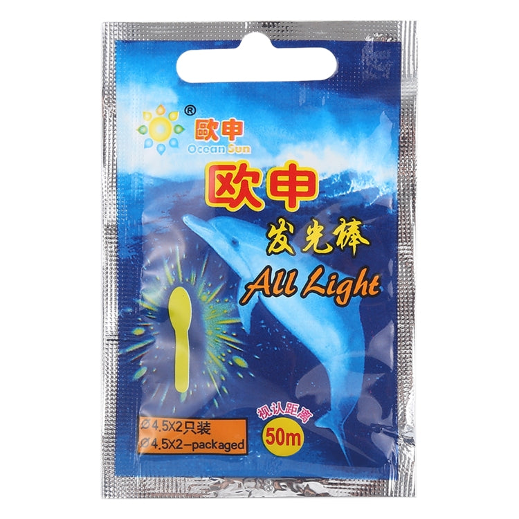 10 แพ็ค OCEAN SUN รูปร่างหลอดไฟส่องสว่างลอยตกปลากลางคืนแท่งไฟ, การมองเห็น: 50 ม., ขนาด: 4.5 x 37 มม., Bulb Shape, Visibility: 50m